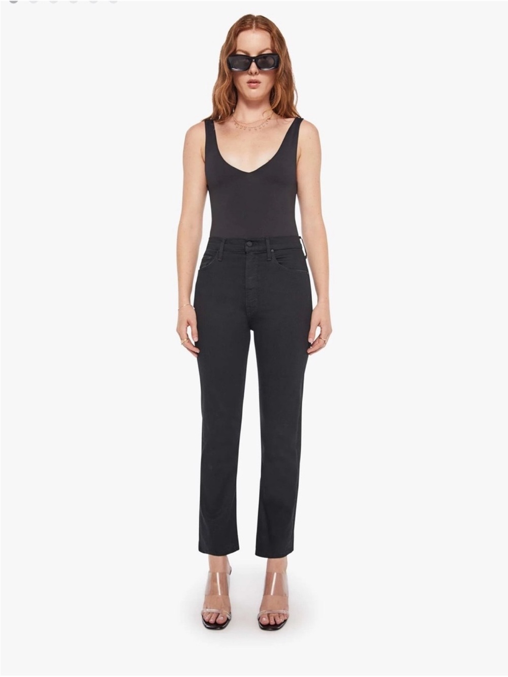 Mother Denim High Waisted Rider Ankle Not Guilty Black Jeans Size 26
